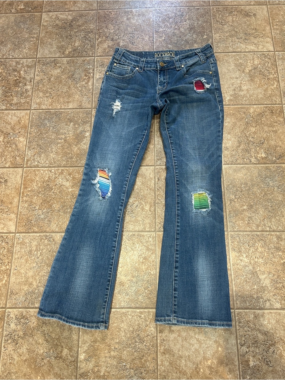 Rock & Roll patched western jeans